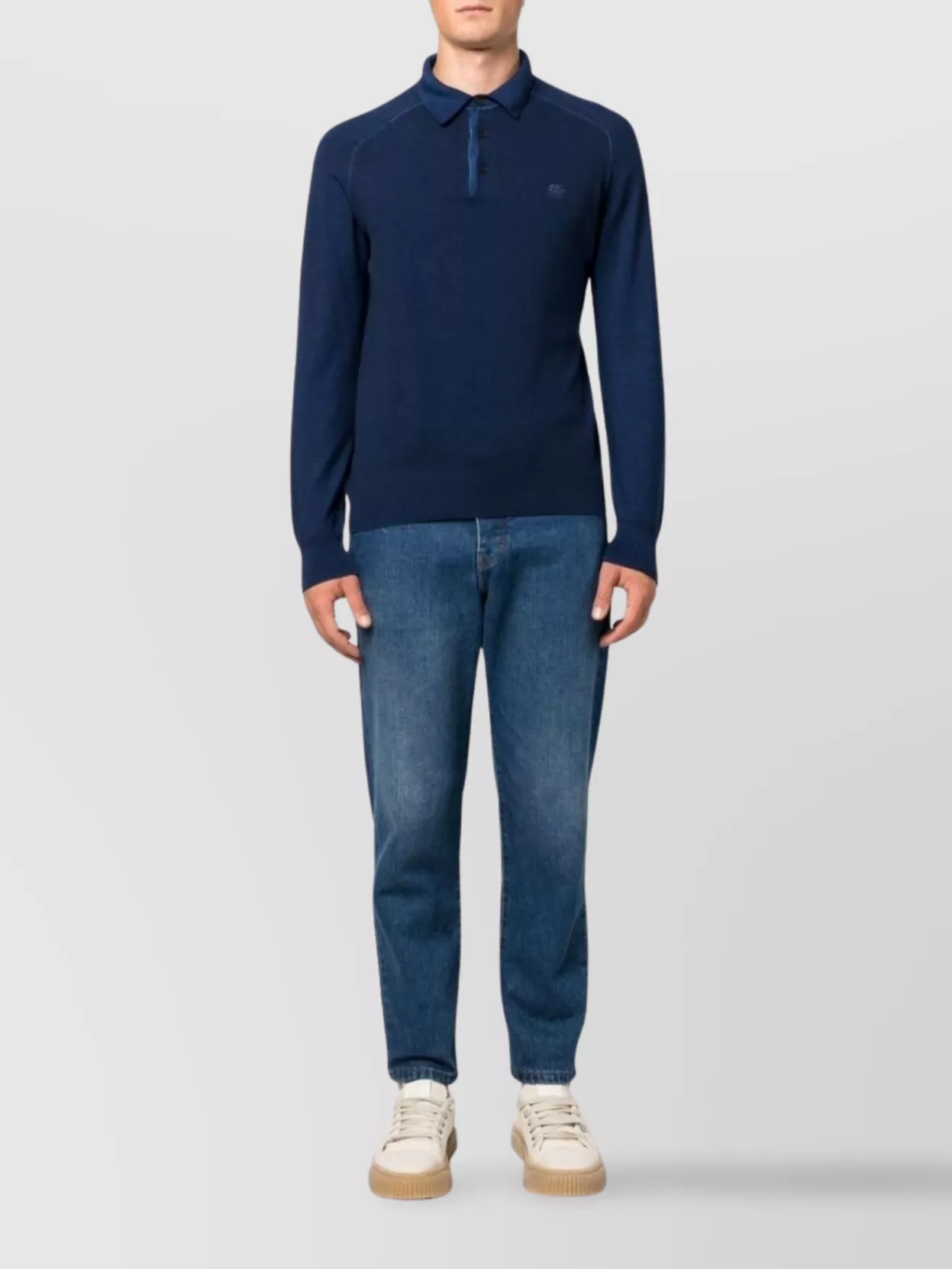 Etro Long Sleeve Polo Collar Sweater