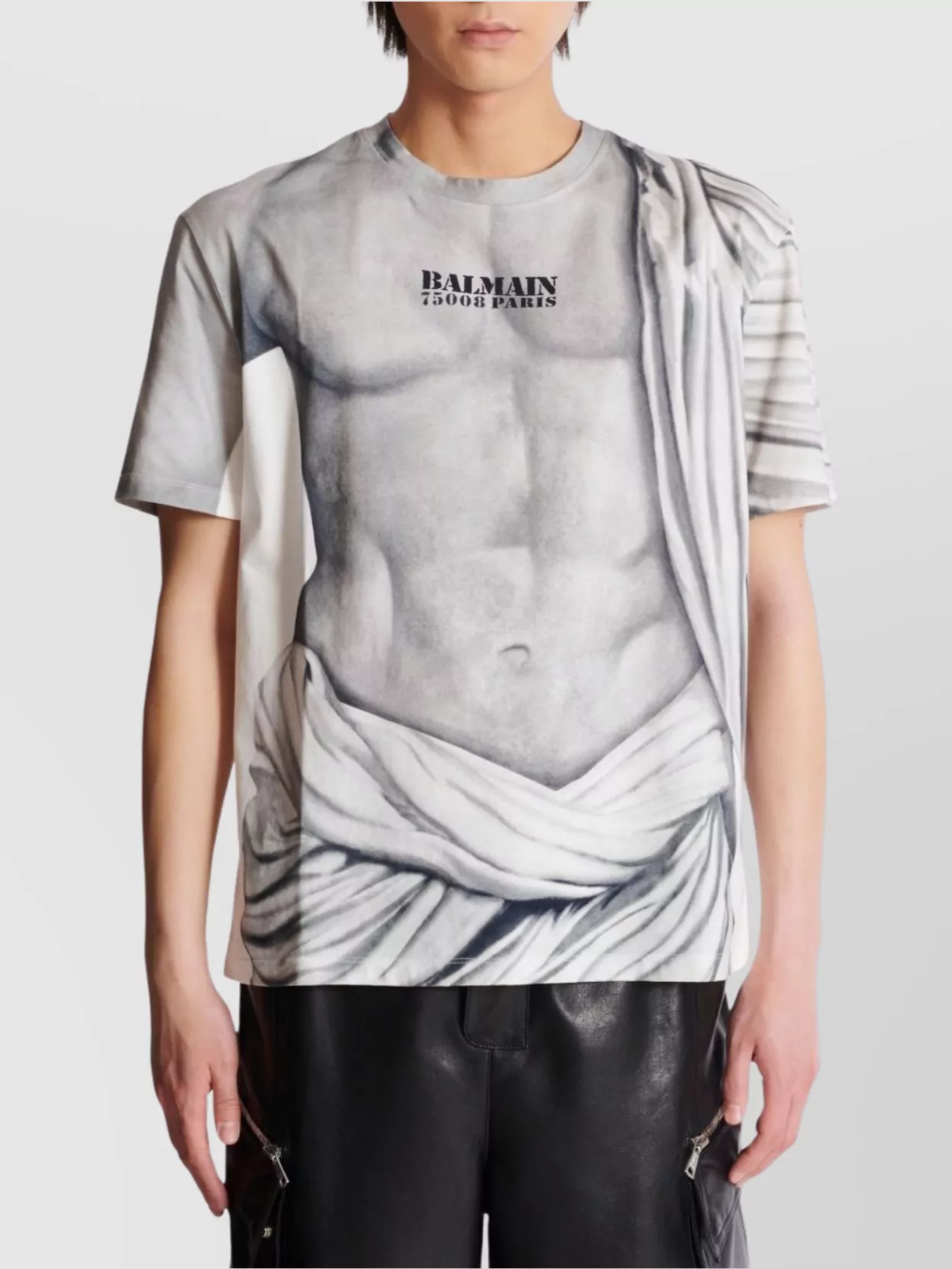 Balmain Front Graphic Round Neck T-Shirt