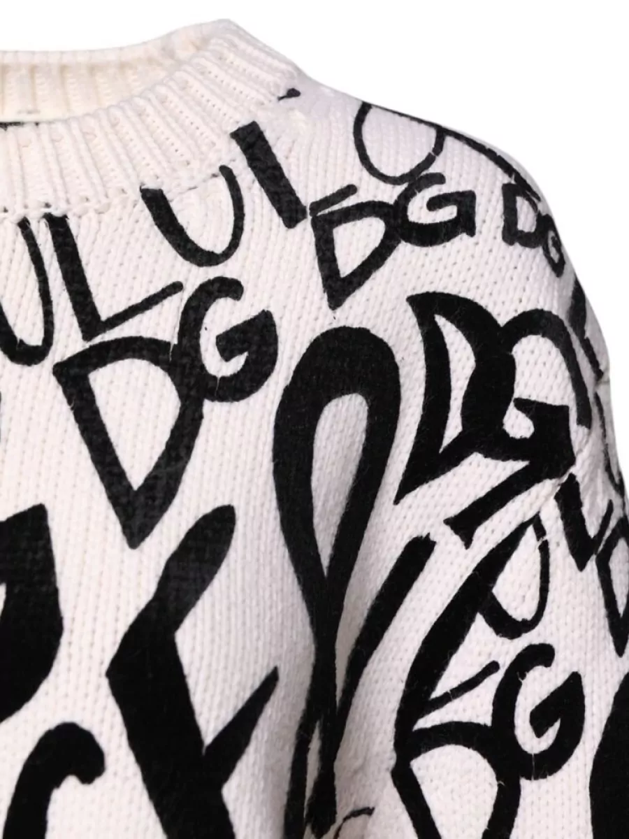 Dolce&Gabbana Logo Print Wool Sweater