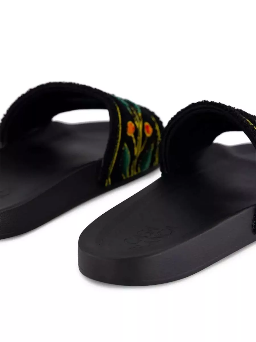 Casablanca Embroidered Terry Slides