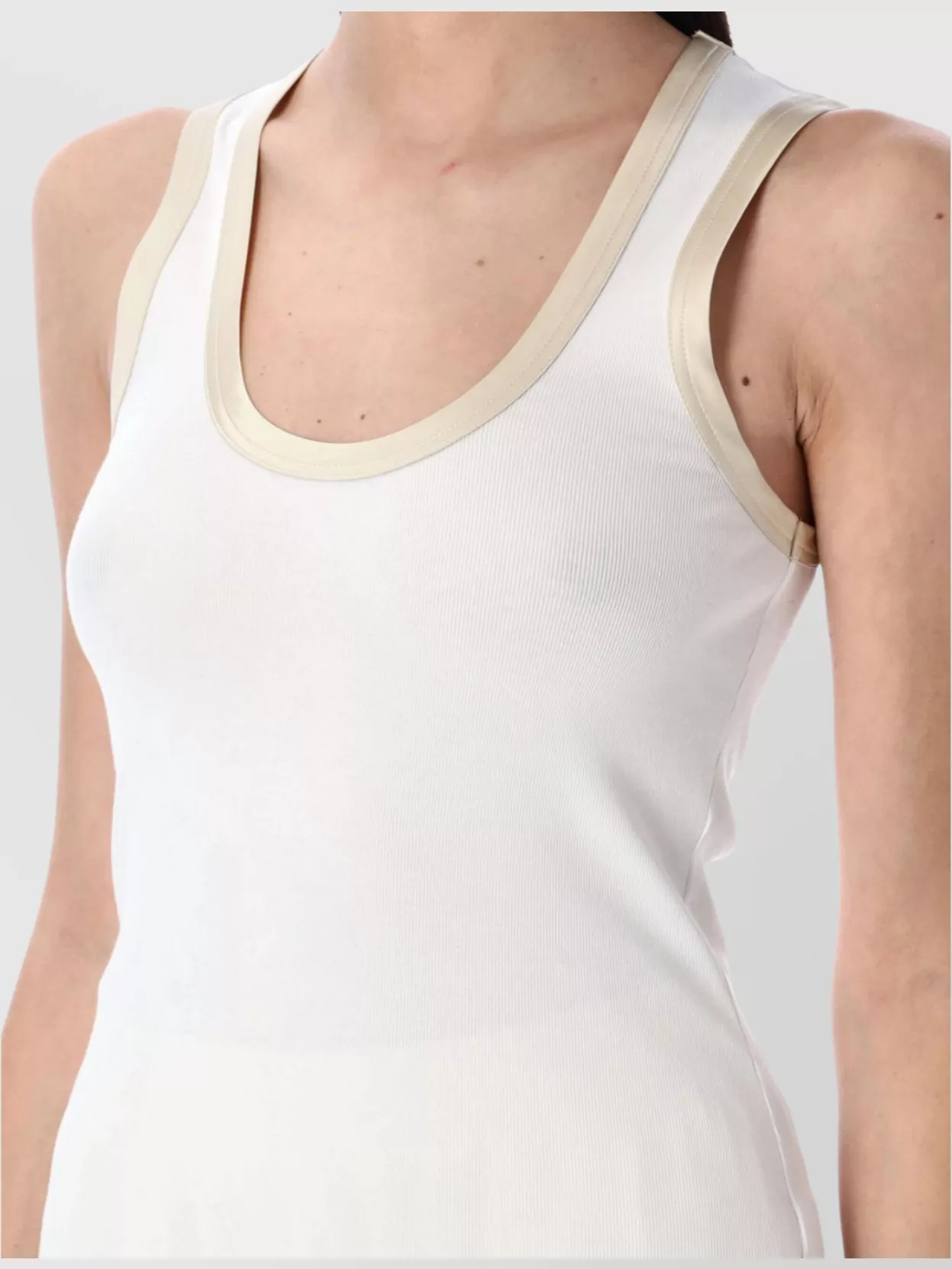 Fabiana Filippi White Top Featuring Bronze Lame Edges