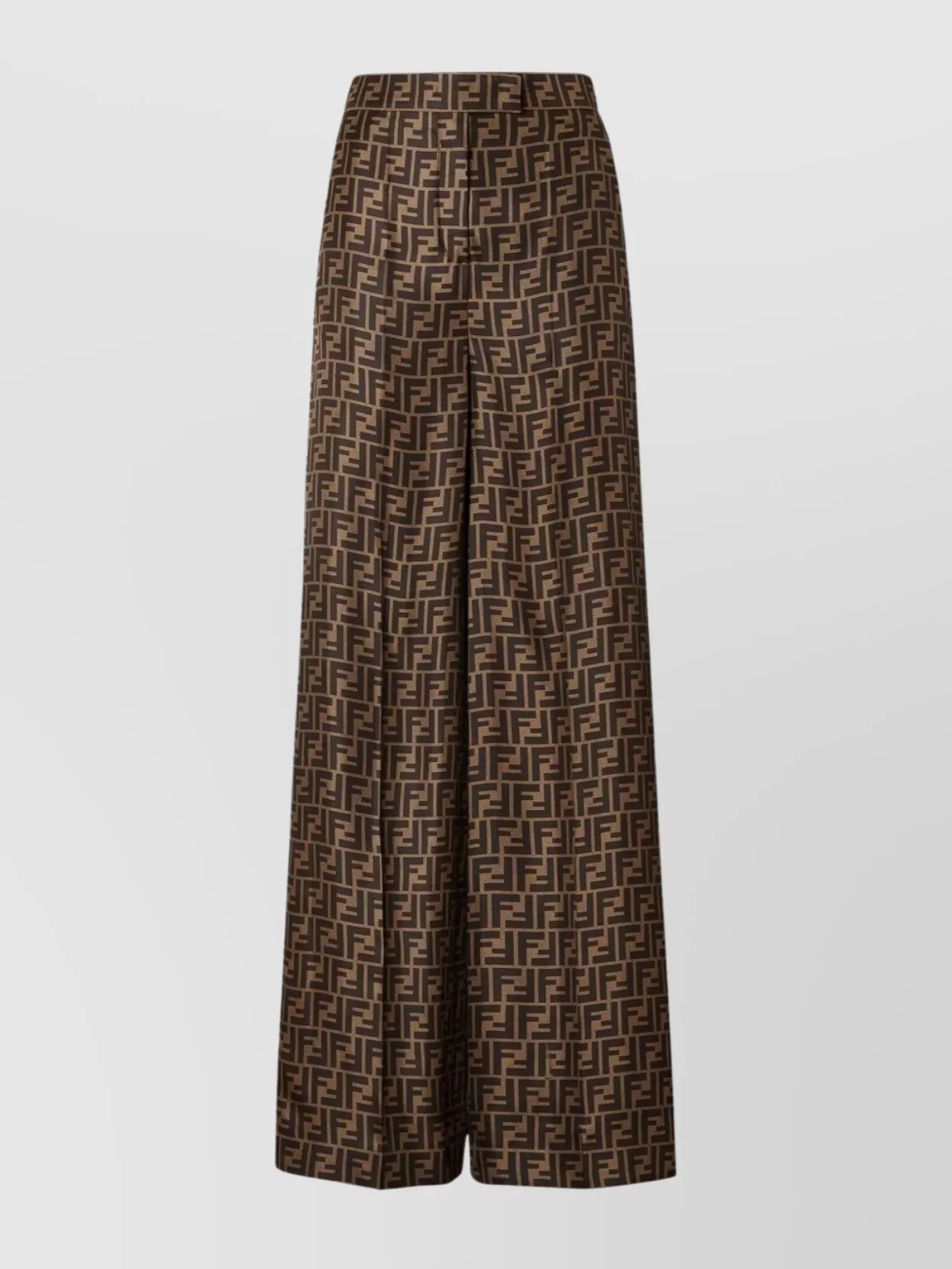 Fendi Silk High Waist Wide Leg Trousers