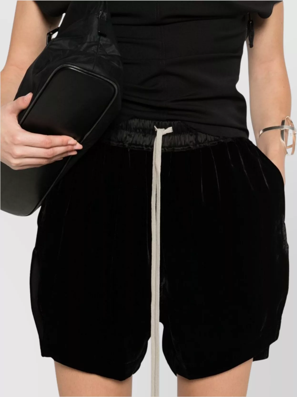Rick Owens Washed Velvet Boxers Elasticated Waist
