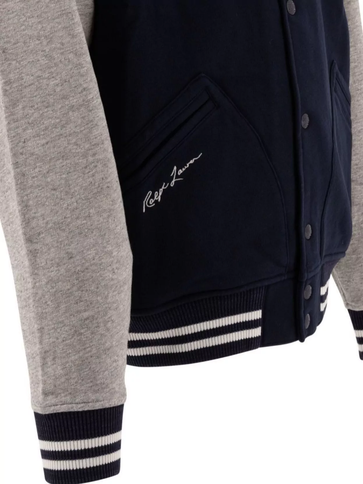 Polo Ralph Lauren Contrast Sleeves Ribbed Collar Cuffs Side Pockets