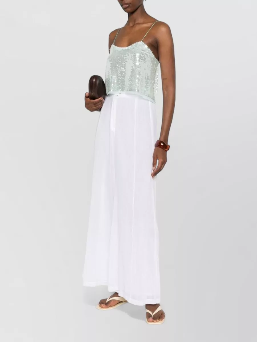 Forte Forte Sequined Spaghetti-Strap Top