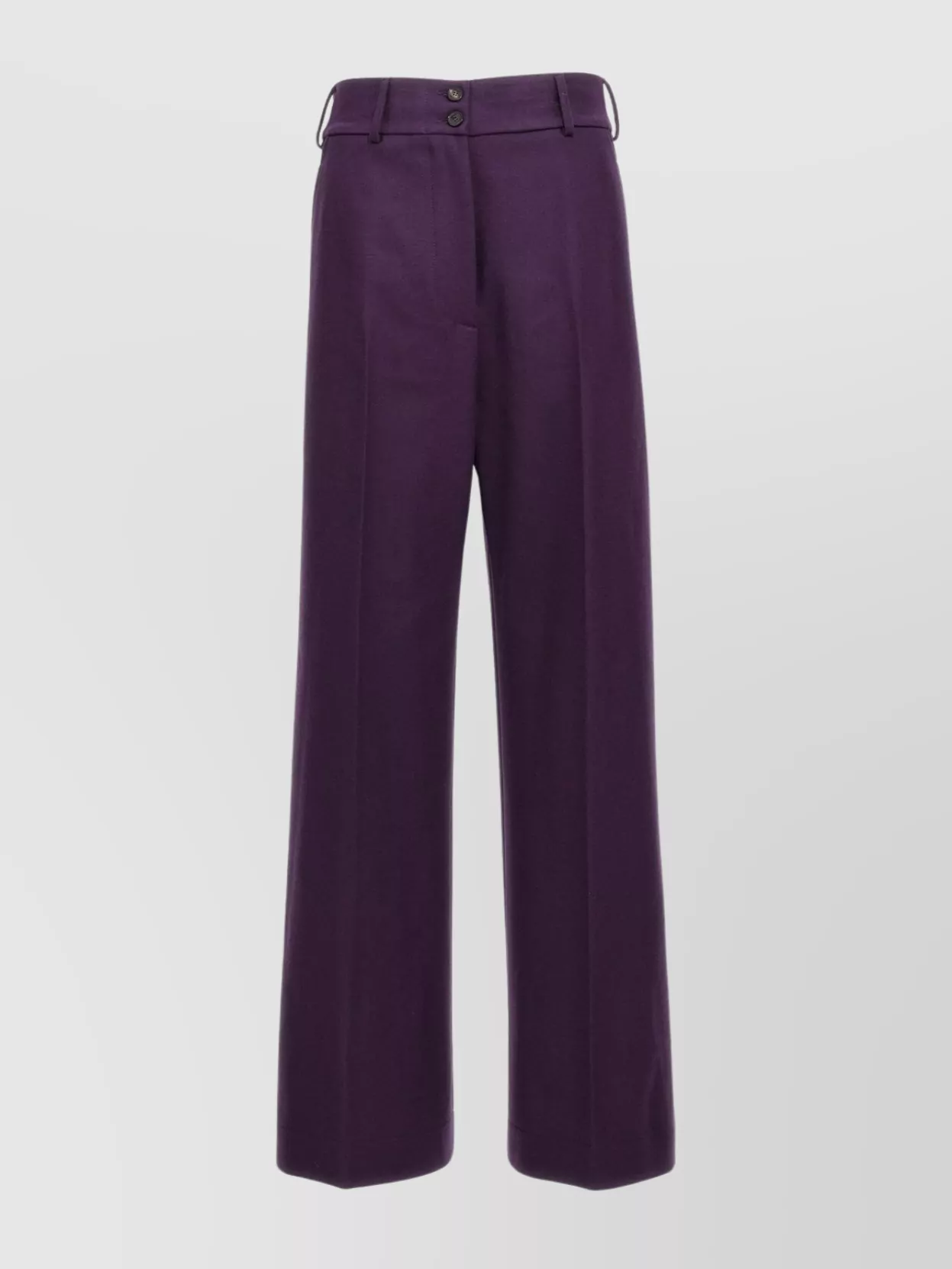 Etro Wide Leg Wool Trousers With Practical Pockets In Purple