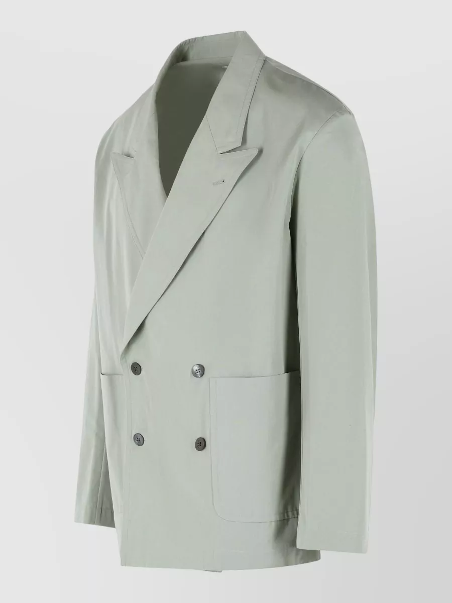 Dries Van Noten Caplans Double Breasted Cotton Blazer Jacket