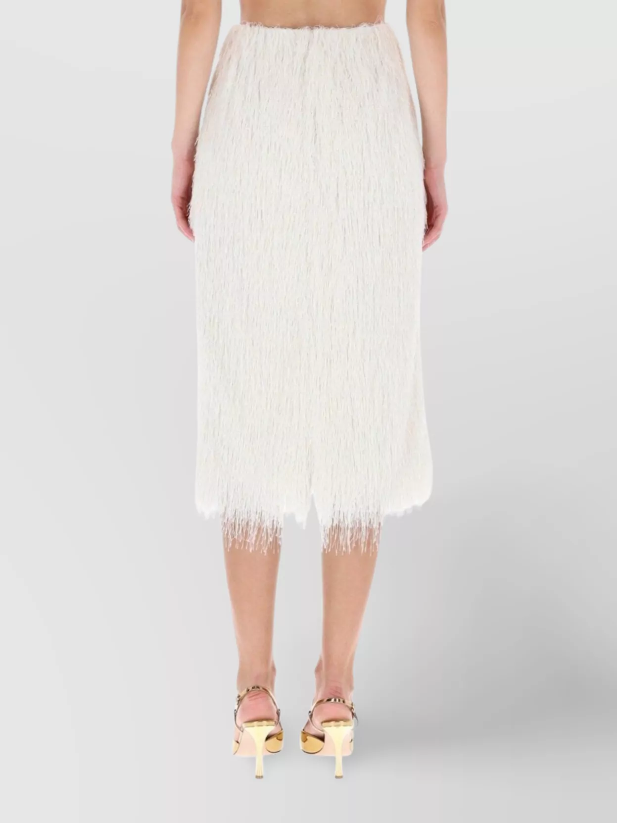 Dries Van Noten Fringe Detail High Waist Midi Skirt In Animal Print