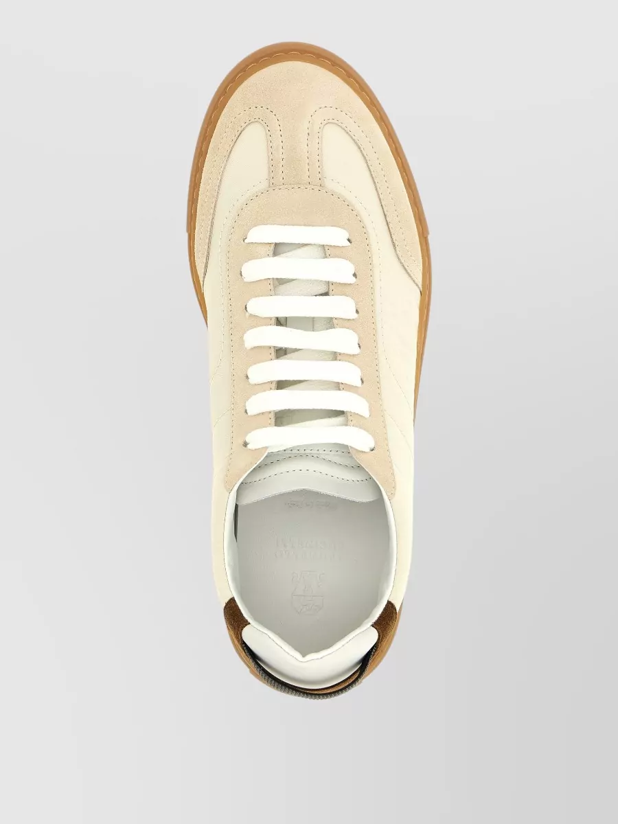 Brunello Cucinelli Loop Detail Low Top Sneakers Contrast Heel