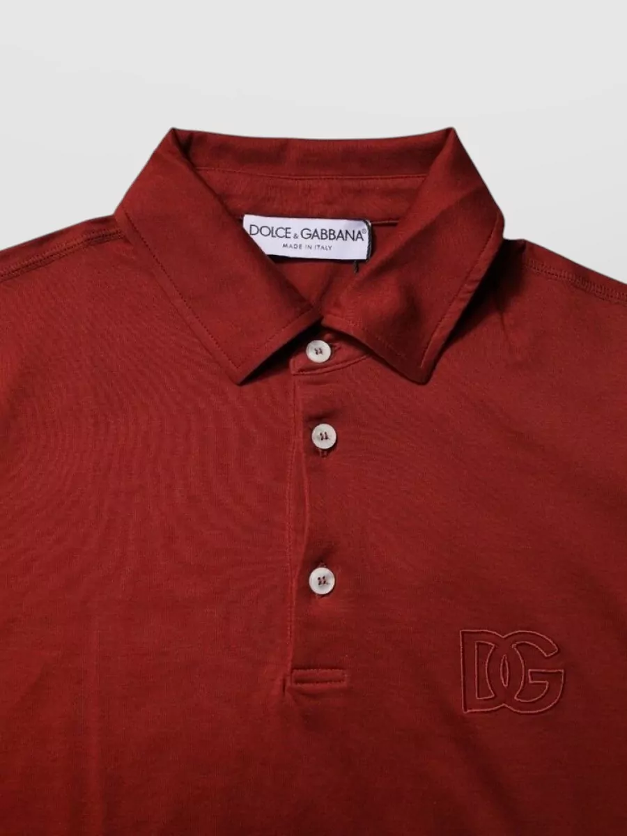 Dolce&Gabbana Cotton Logo-Patch Polo Shirt