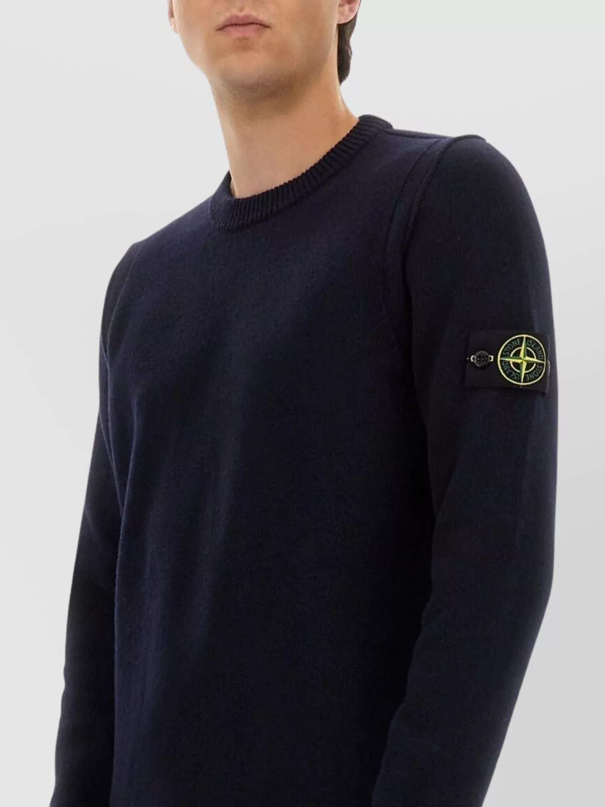 Stone Island Crew Neck Sweater With Ribbed Cuffs And Hem
