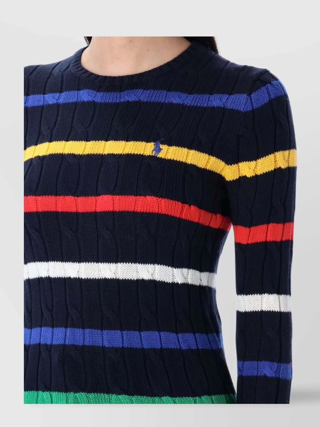 Polo Ralph Lauren Julie Striped Cable Knit