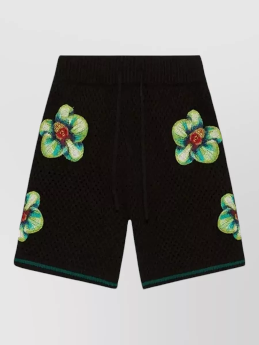 Casablanca cotton embroidered crochet swim shorts