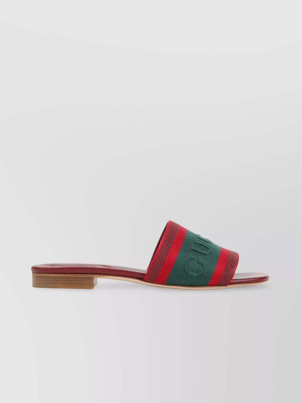Gucci Web Stripe Embroidered Slides