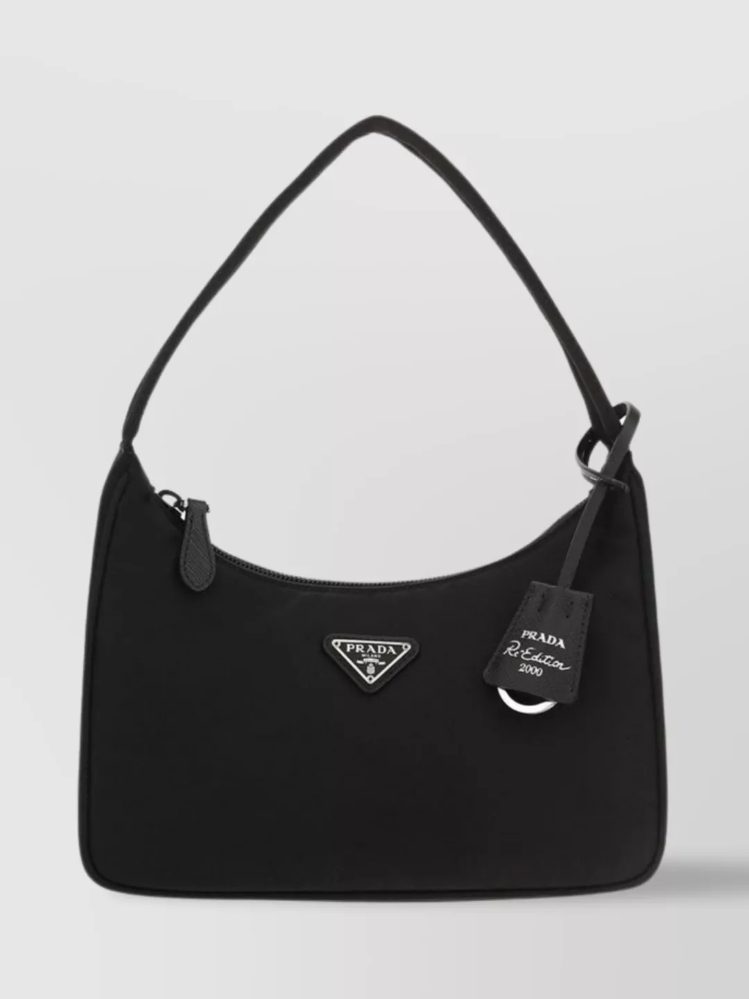 Prada Top handle shoulder bag with leather tag | The Fashion Square