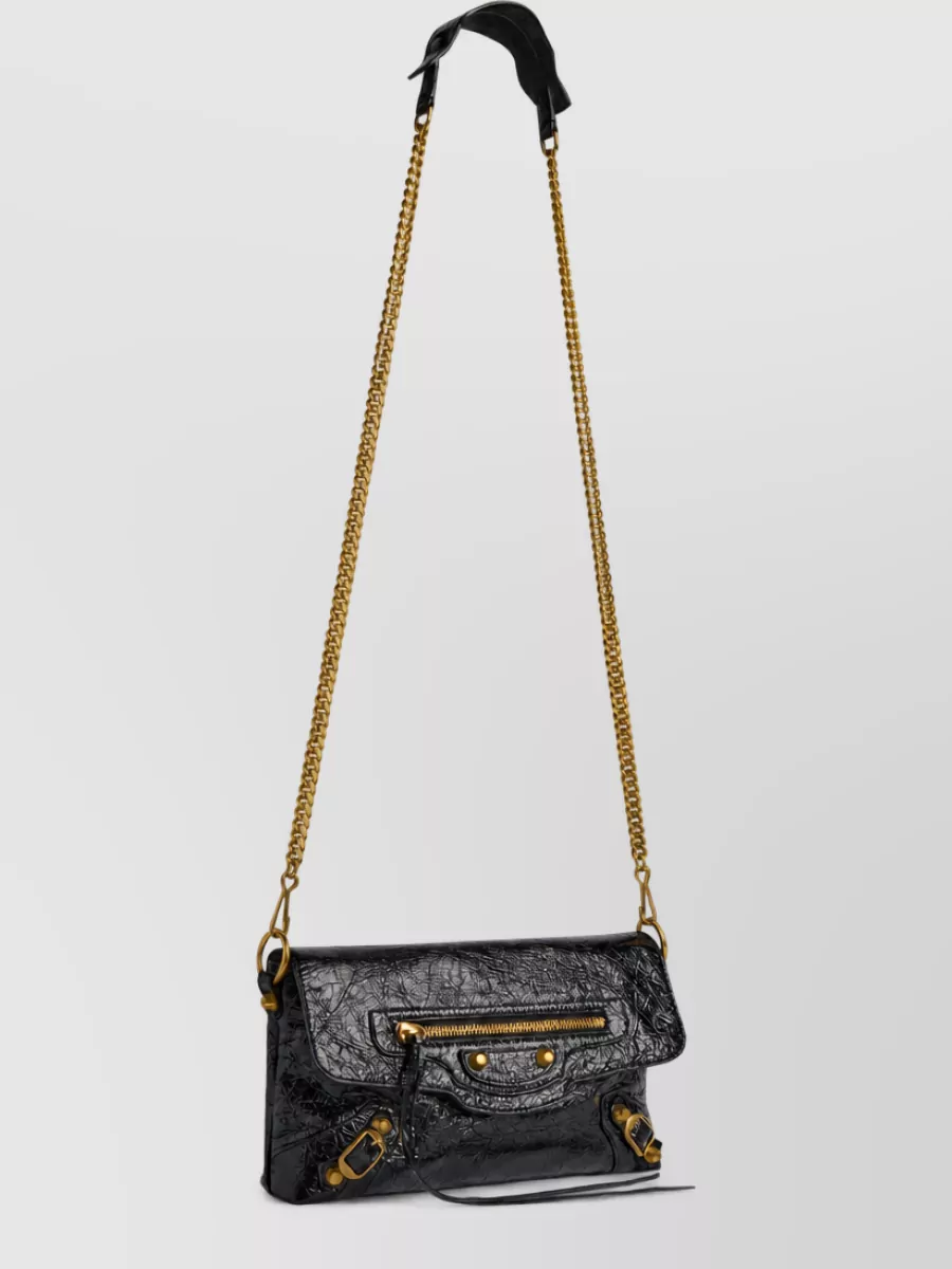 Balenciaga Le City Lambskin Chain Clutch Bag