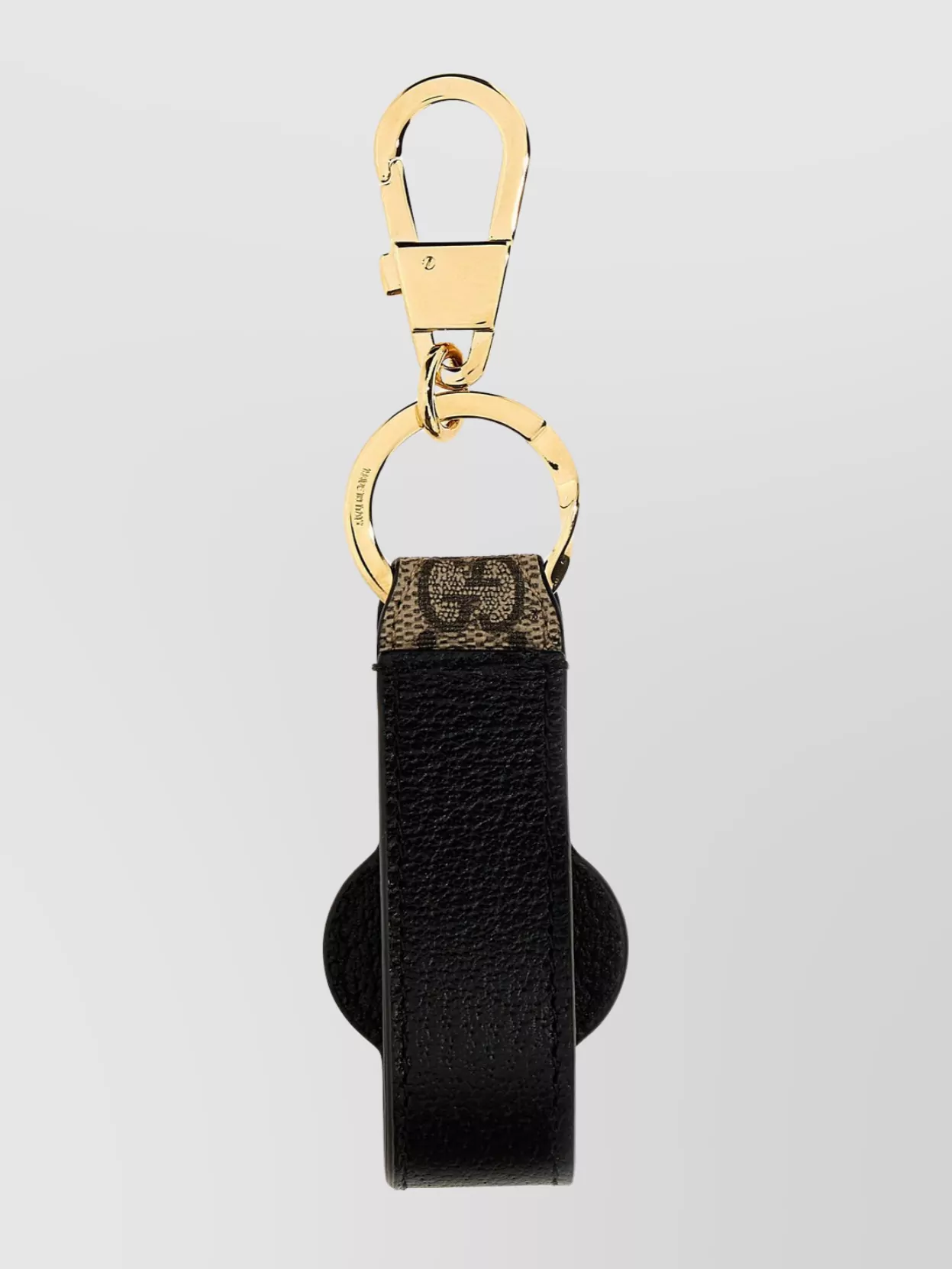 Gucci Gg Intersection Keyring Gold-tone Hardware In Black