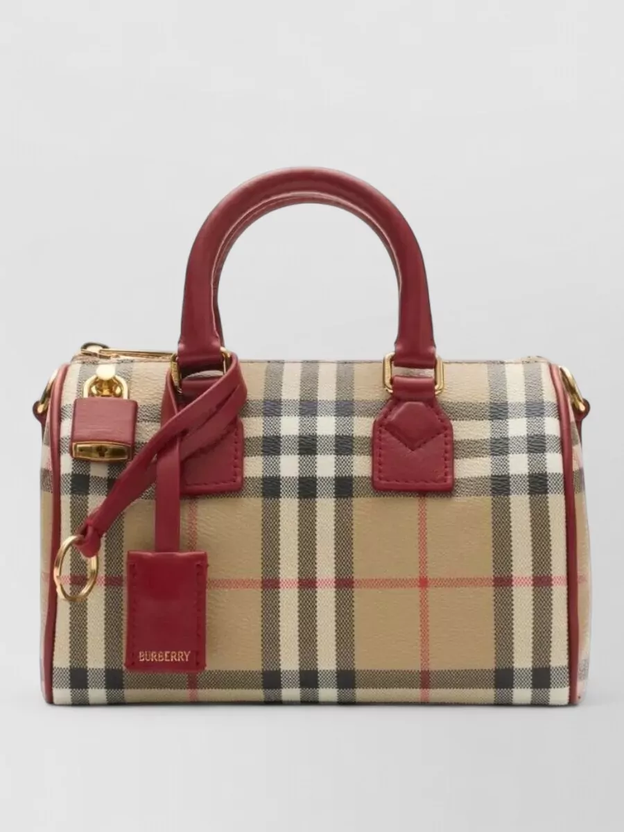 Burberry Mini Bowling Check Coated Canvas Tote Bag