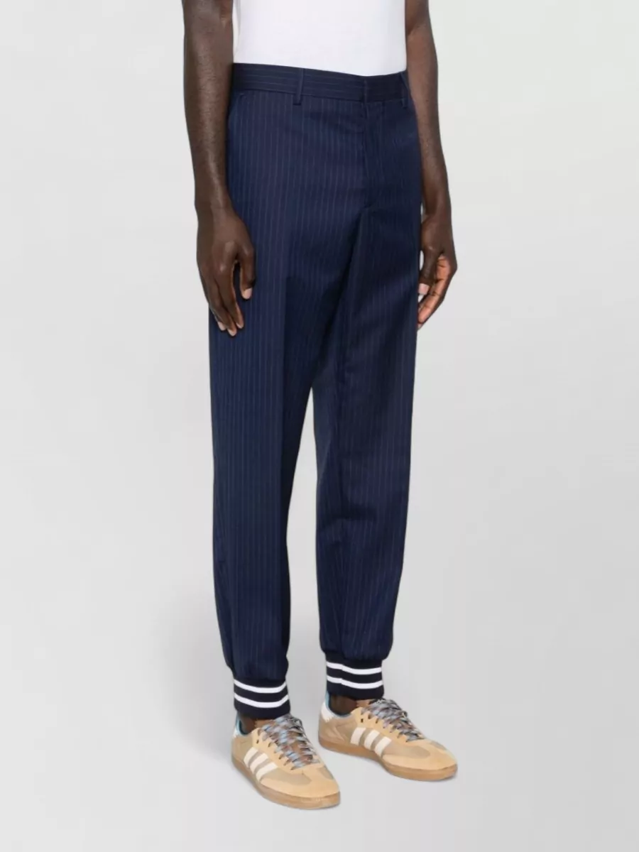 Moschino Tailored Trousers Pinstripe Silk Nylon Blend