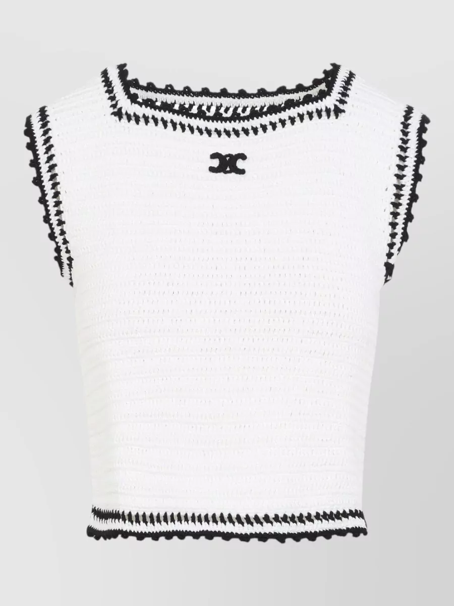 Celine crochet sleeveless knitted top