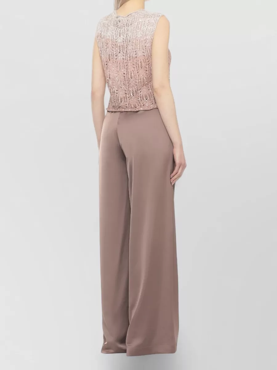 D.exterior Sleeveless Sequin Knitted Top