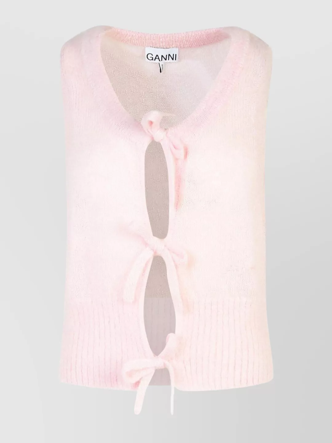 Shop Ganni Mohair Blend Knit Vest