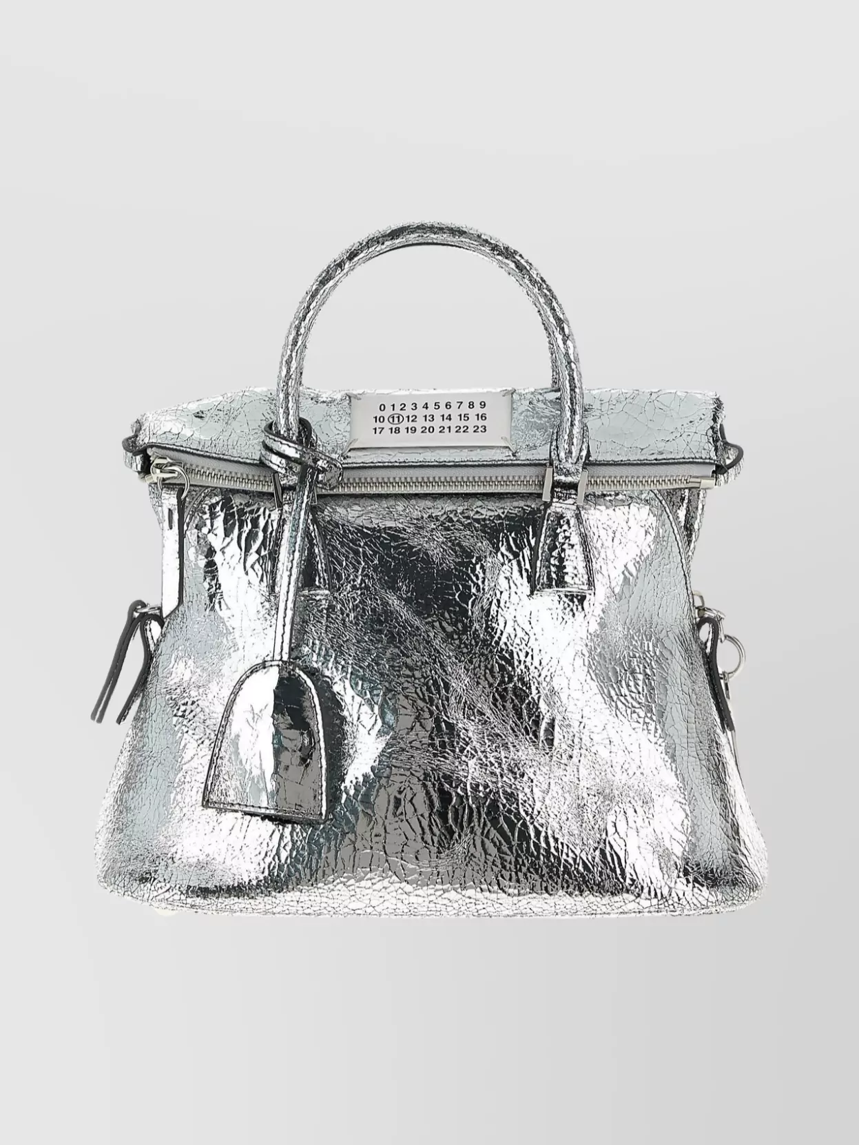 Maison Margiela Mini Handbag With Structured Top Handle In Silver
