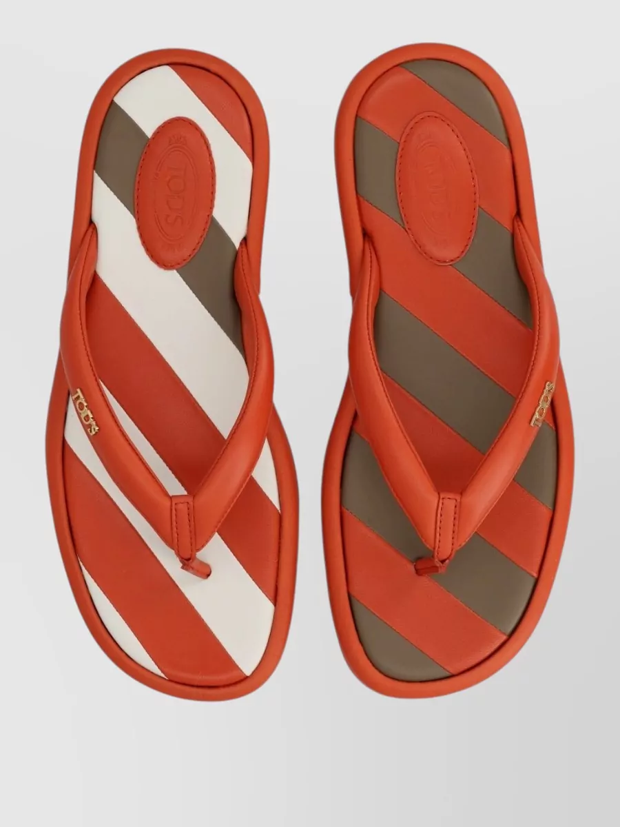 Tod's Leather Logo-Detail Flip Flops