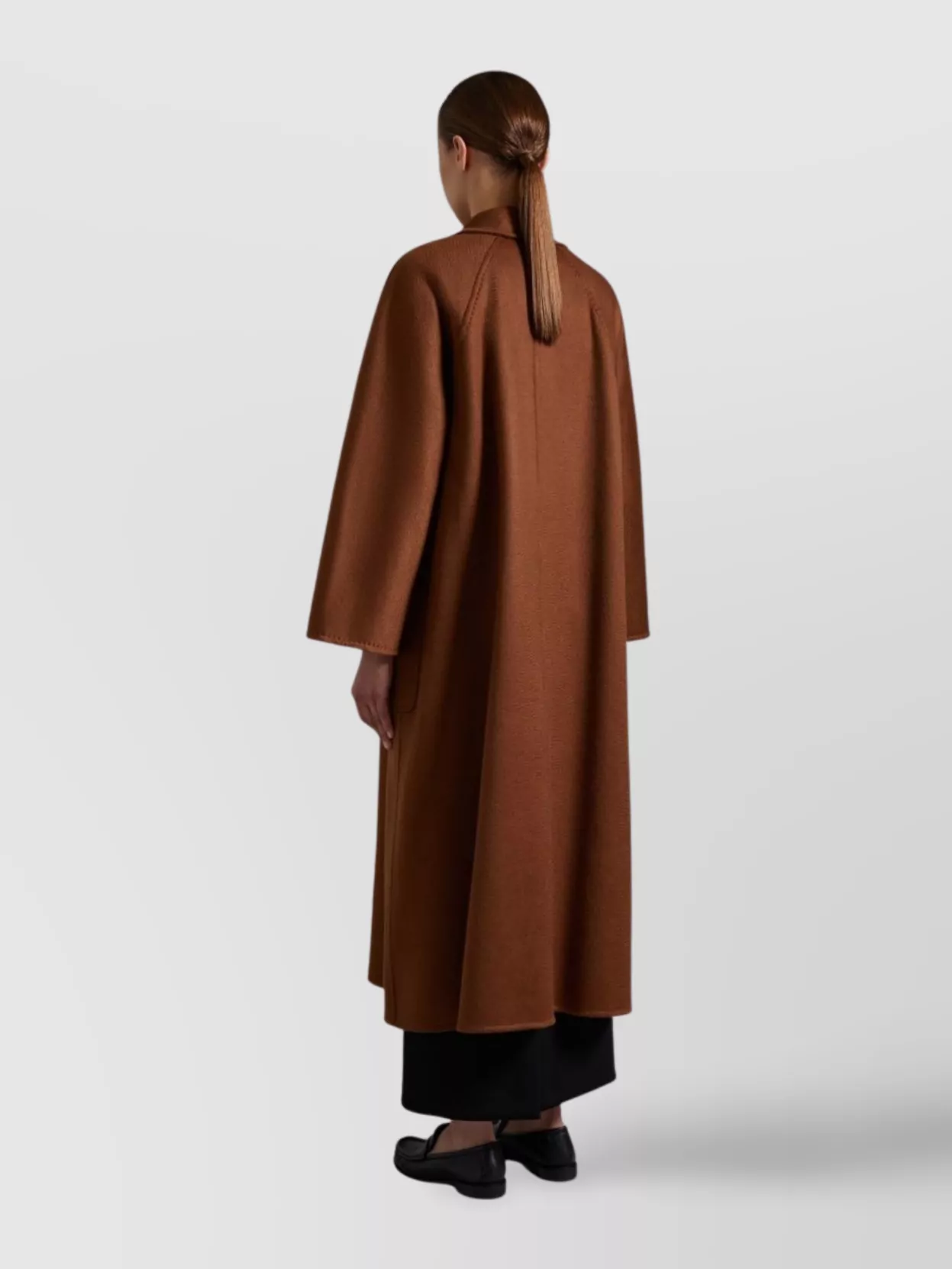 Max Mara Long Length Wide Sleeves Coats In Brown