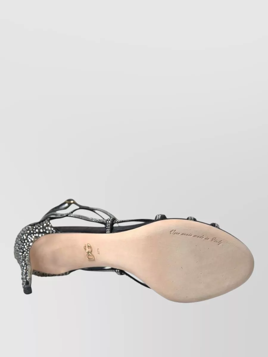 Dolce&Gabbana Silk Rhinestone Stiletto Sandals