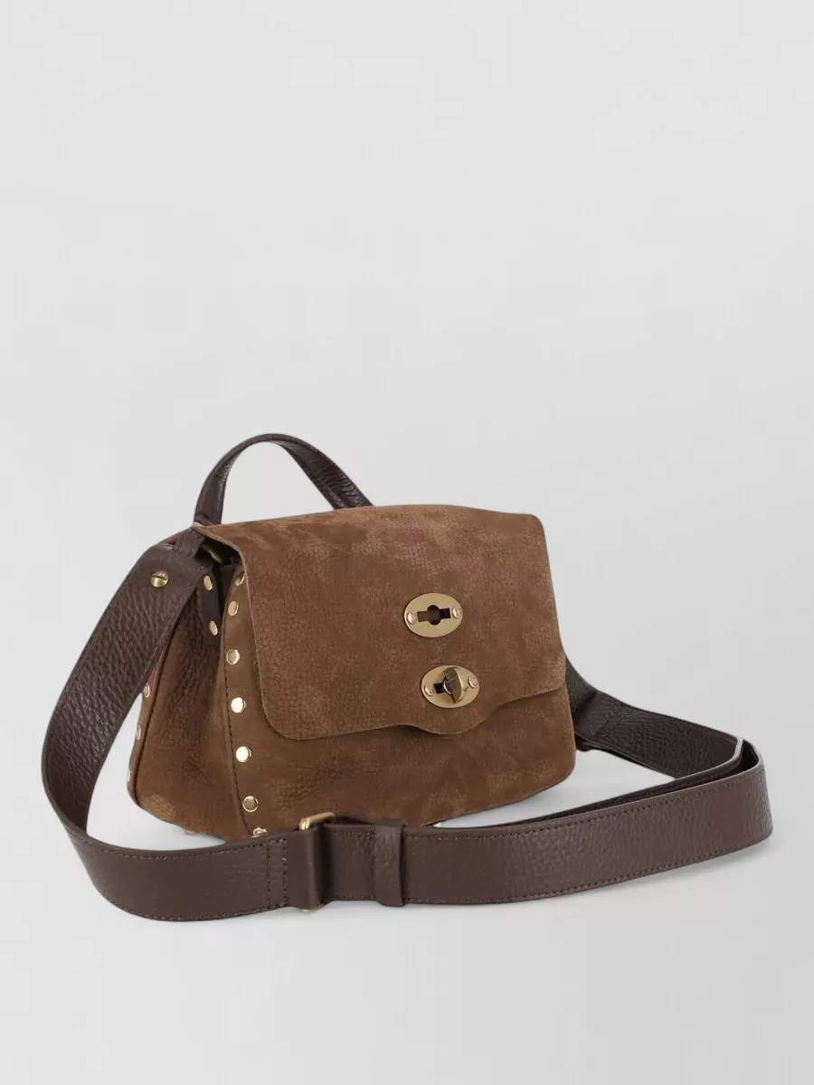 Zanellato Calf Leather Studded Shoulder Bag