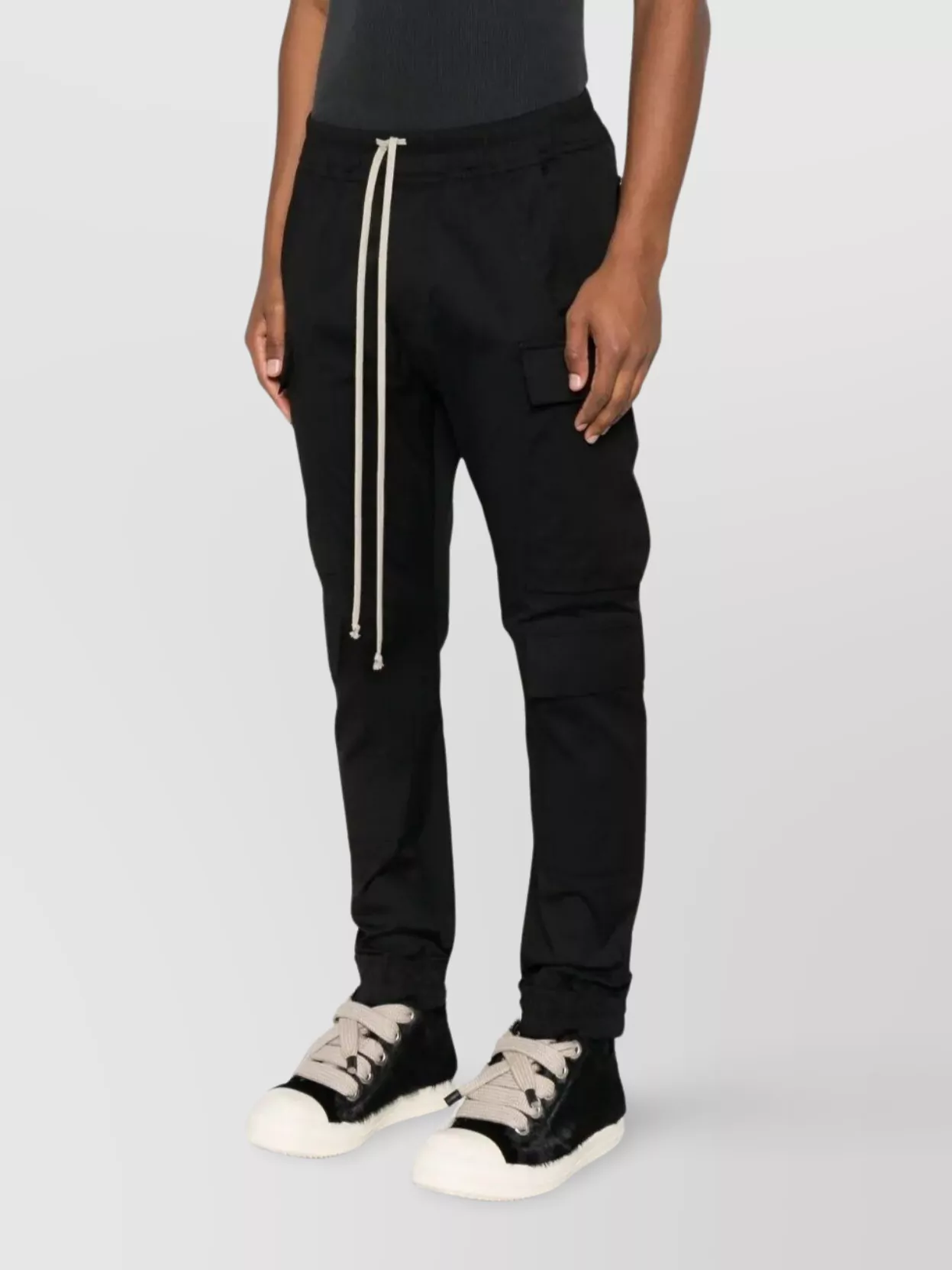 Rick Owens Cargo Trousers With Drawstring And Pockets In Black