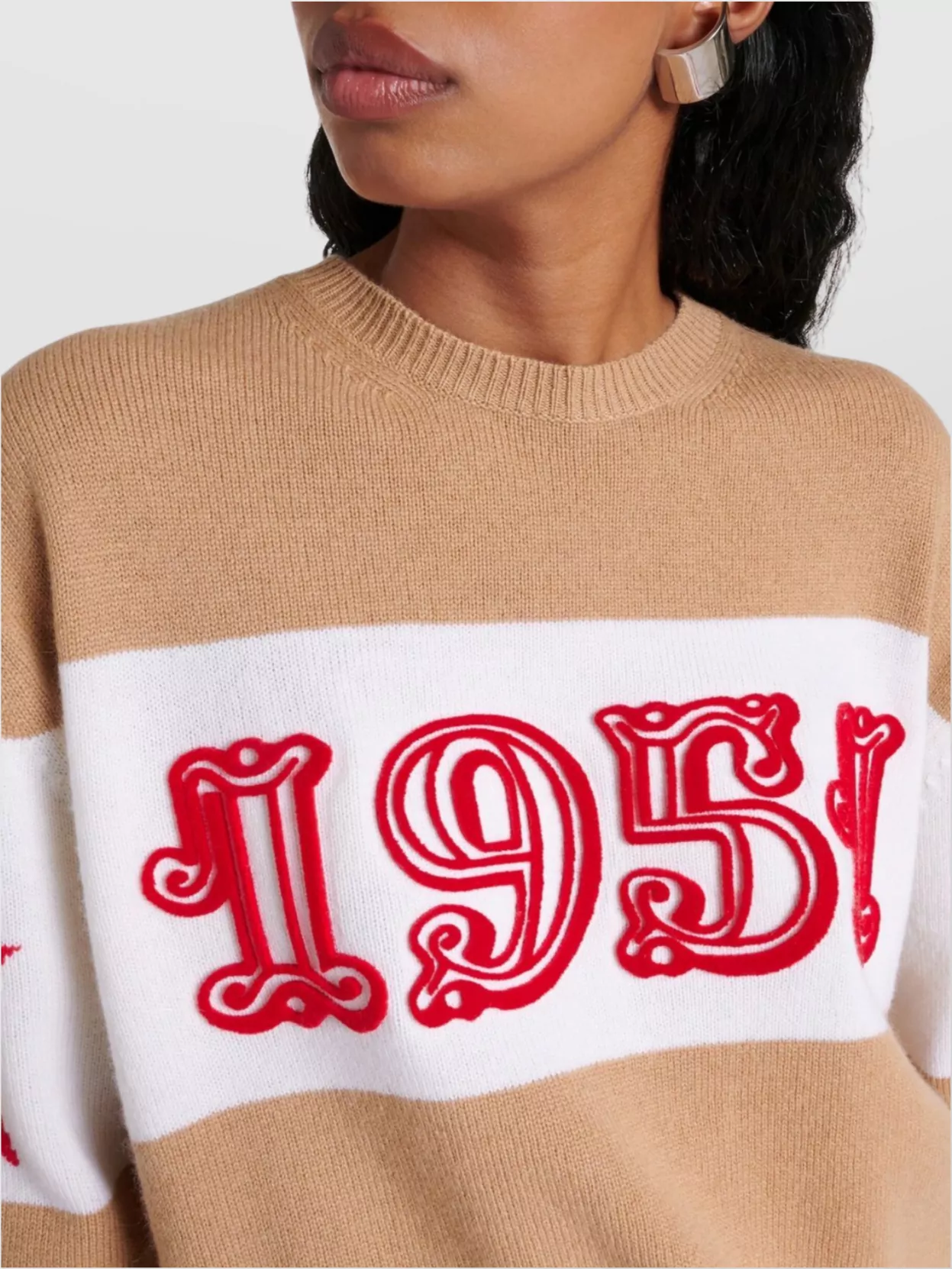 Max Mara Light Brown Dirce 1951-motif Striped Jumper