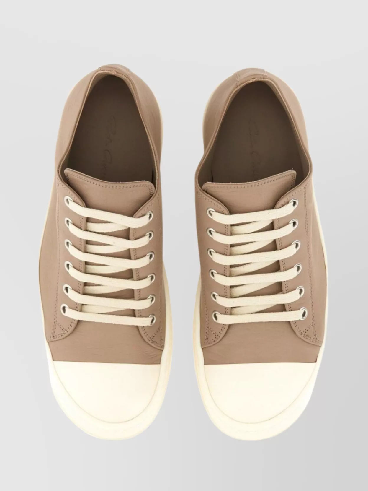 Rick Owens Low-top Leather Sneaker Contrast Sole