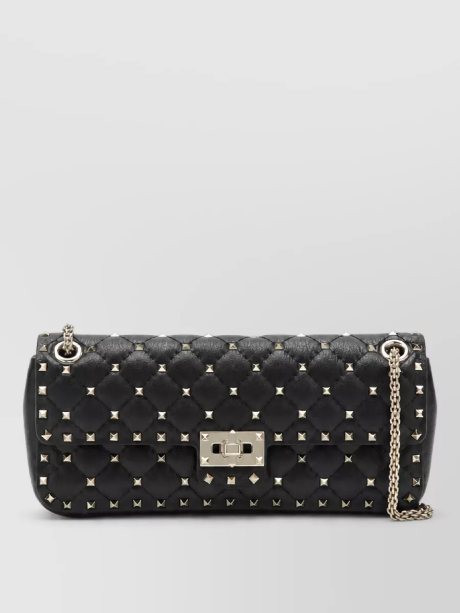 Valentino Garavani Rockstud Spike Medium Leather Clutch Bag