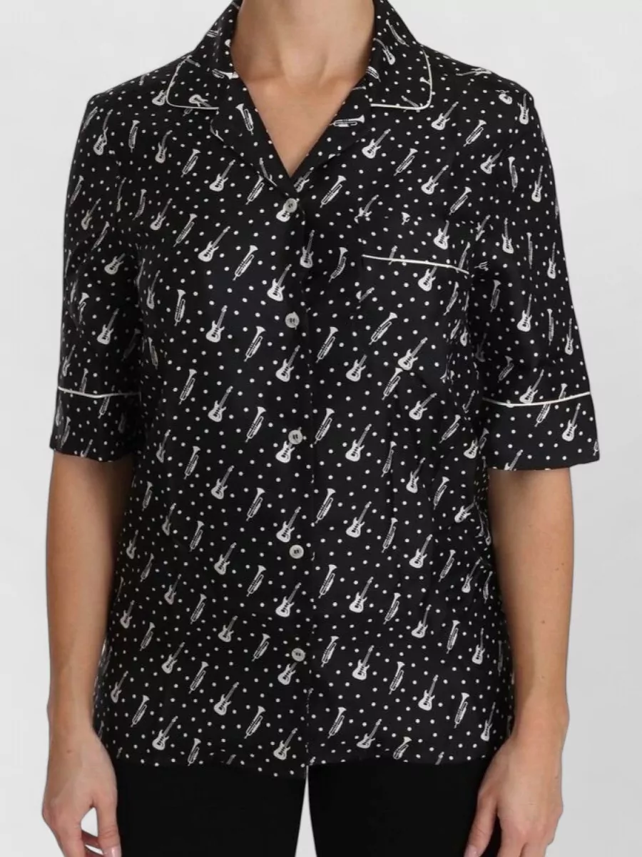 Dolce&Gabbana silk printed short-sleeve pyjama shirt