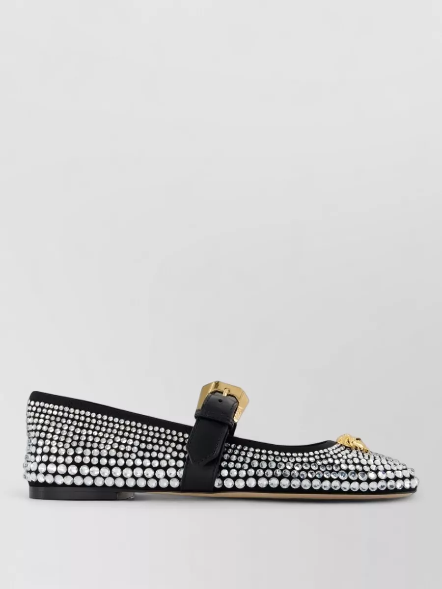 Versace Leather Ballerina Flats