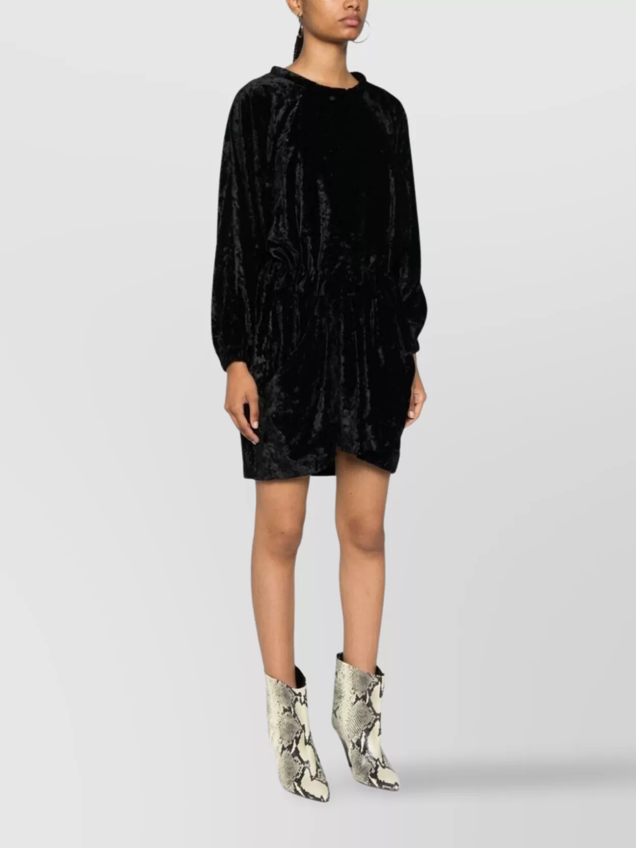 Isabel Marant Velvet Dress With Long Sleeves And Relaxed Fit