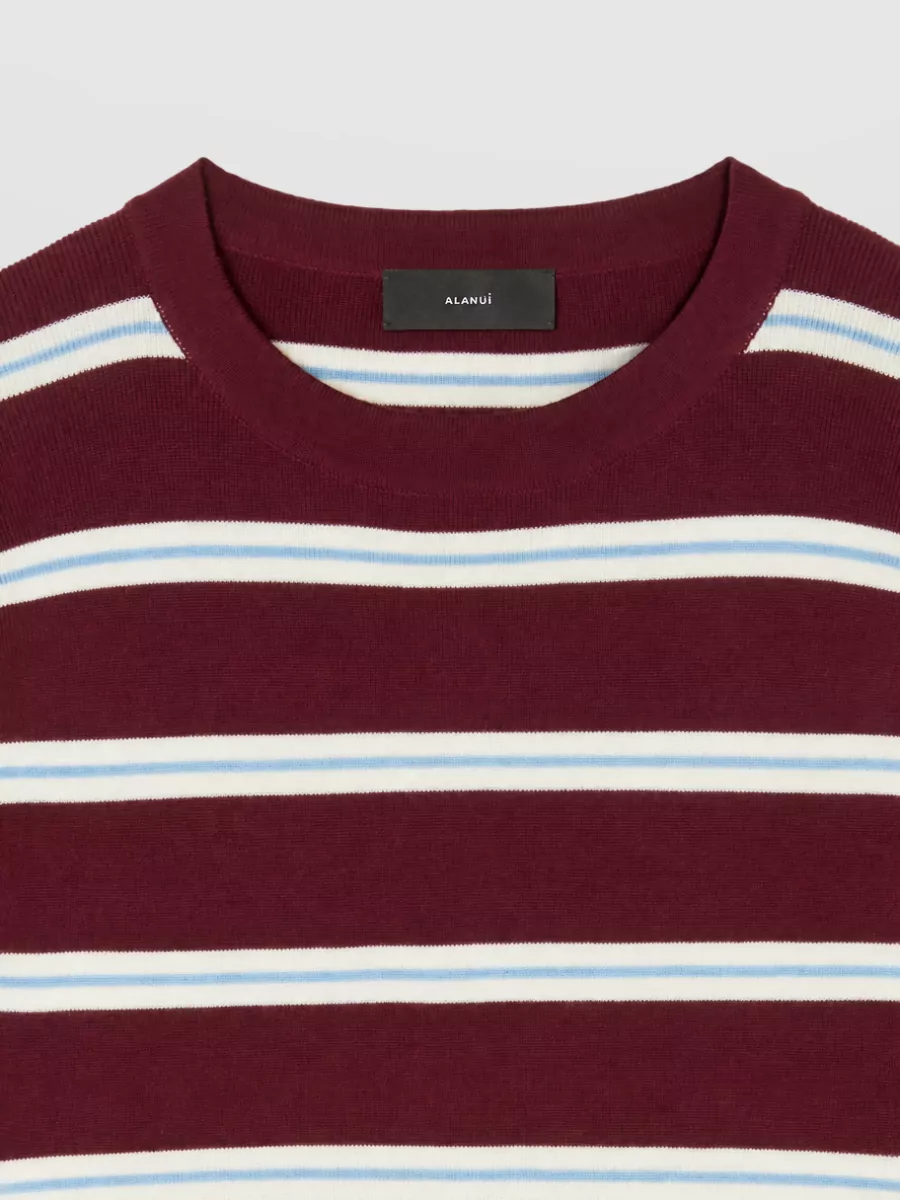Alanui Wool Long-Sleeve Polo Knit Top