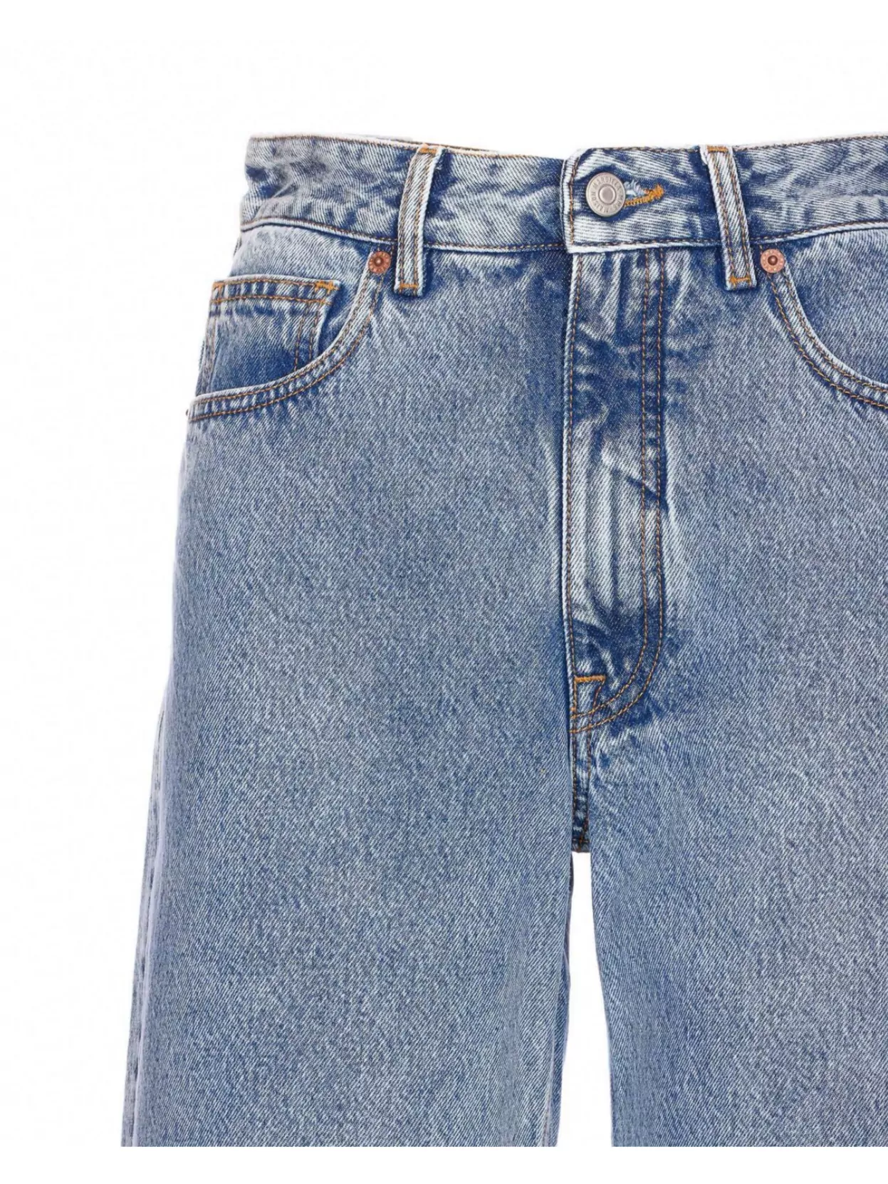 Mm6 Maison Margiela Regular Fit Denim Trousers With Contrast Stitching