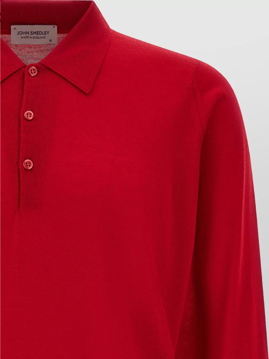 John Smedley Merino Wool Long-Sleeve Polo Shirt