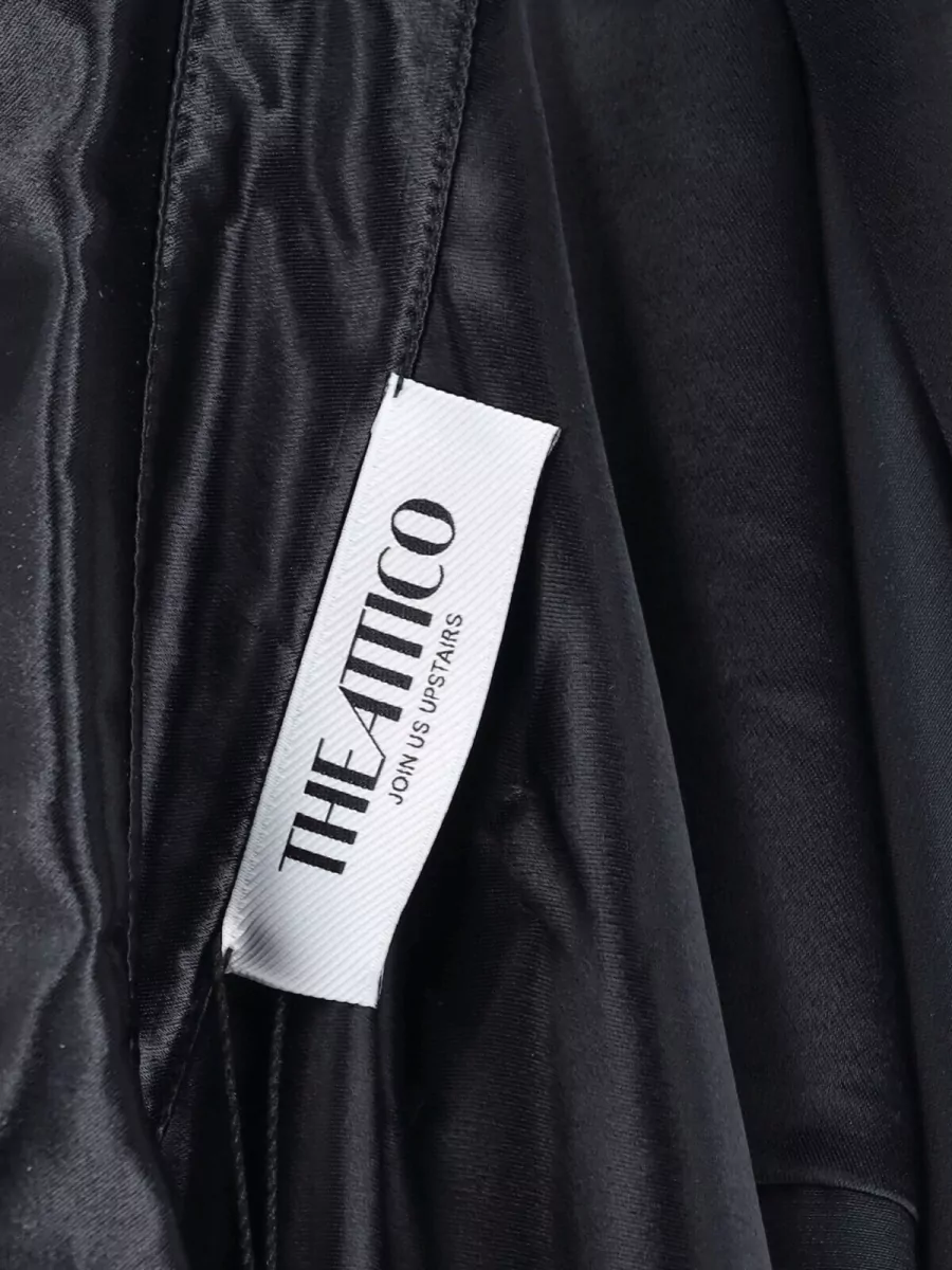 The Attico Satin Finish Dress Knee Length Long Sleeves