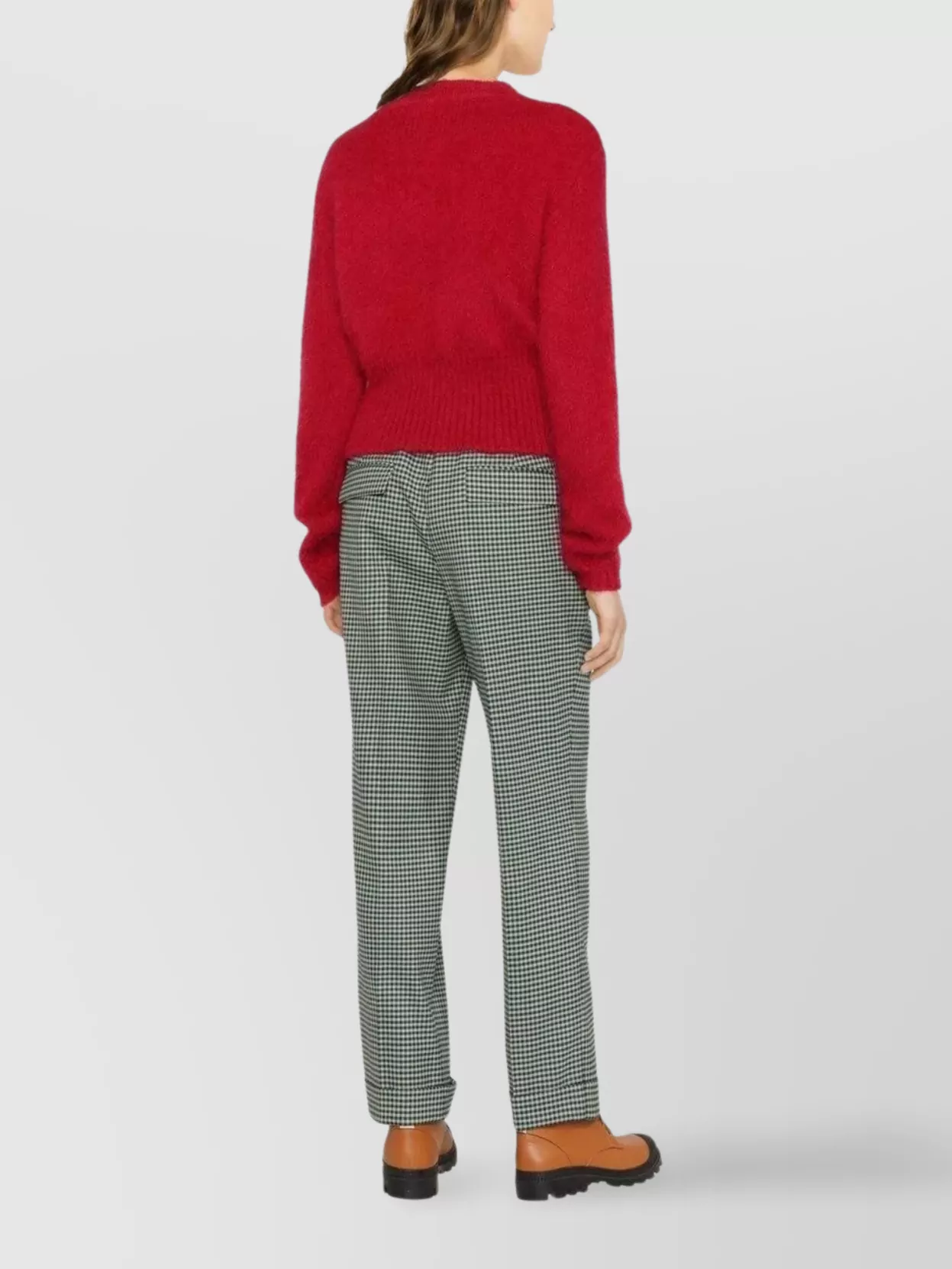 P.a.r.o.s.h Tapered Leg Fine-check Cropped Trousers
