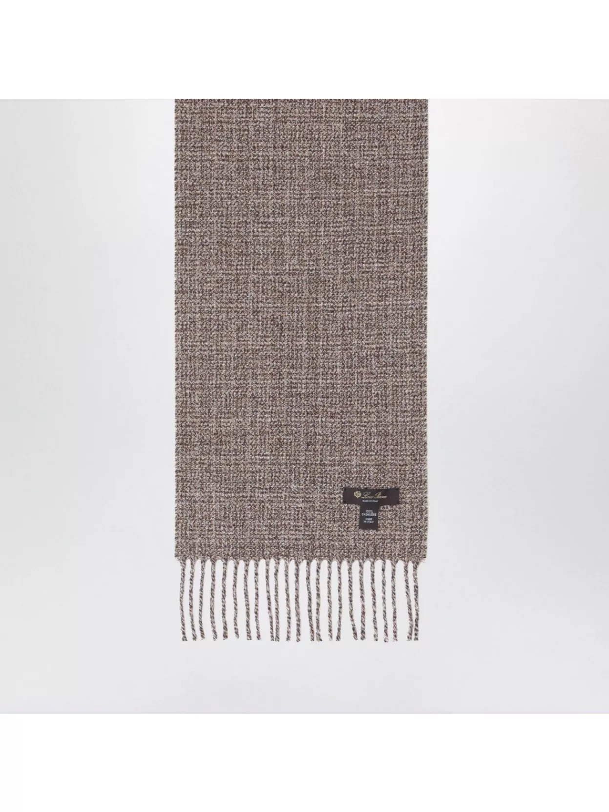 Loro Piana Tweed Scarf Fringed Textured Fabric