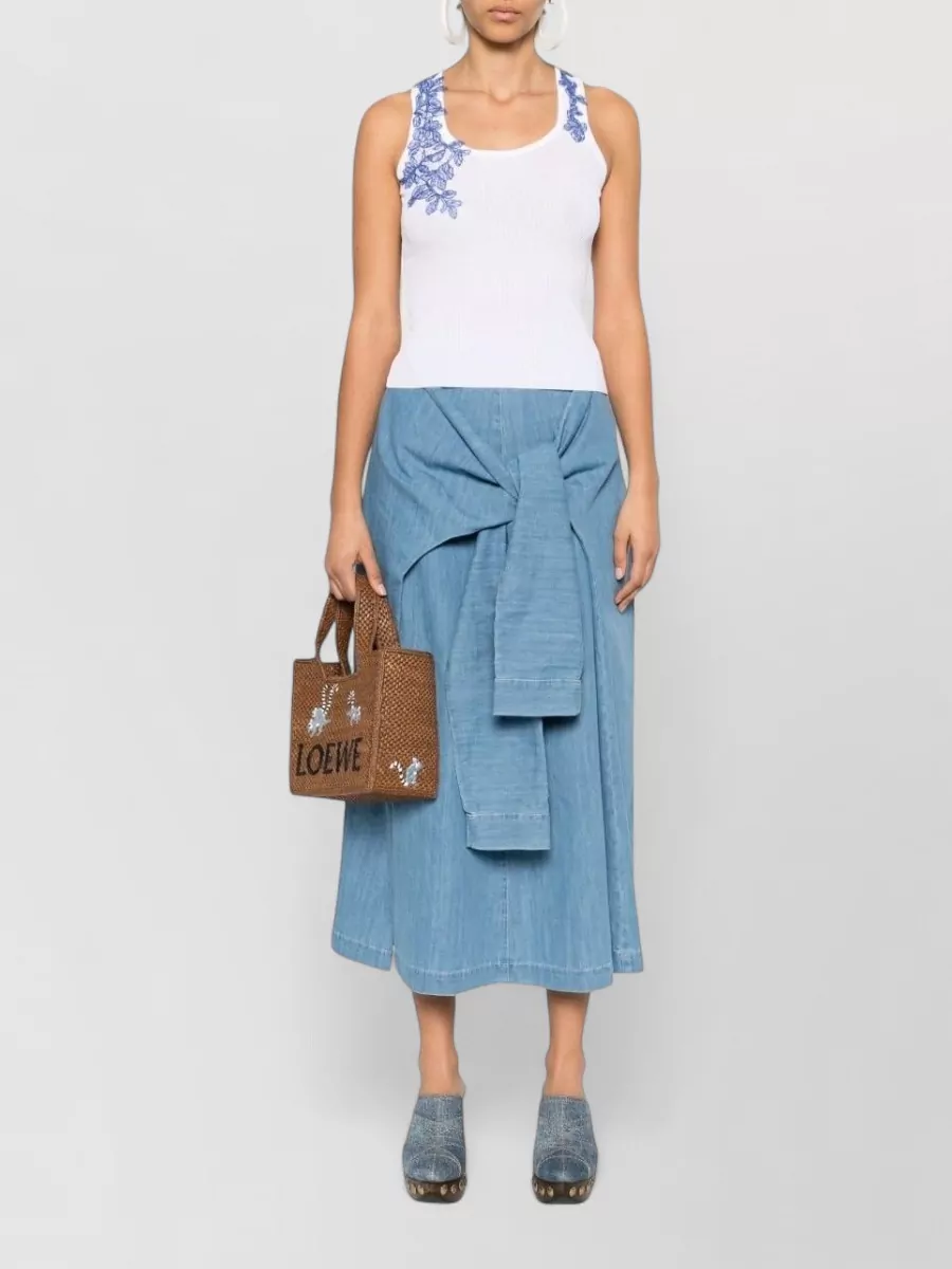 Ermanno Firenze Ribbed Scoop Neck Sleeveless Tank Top