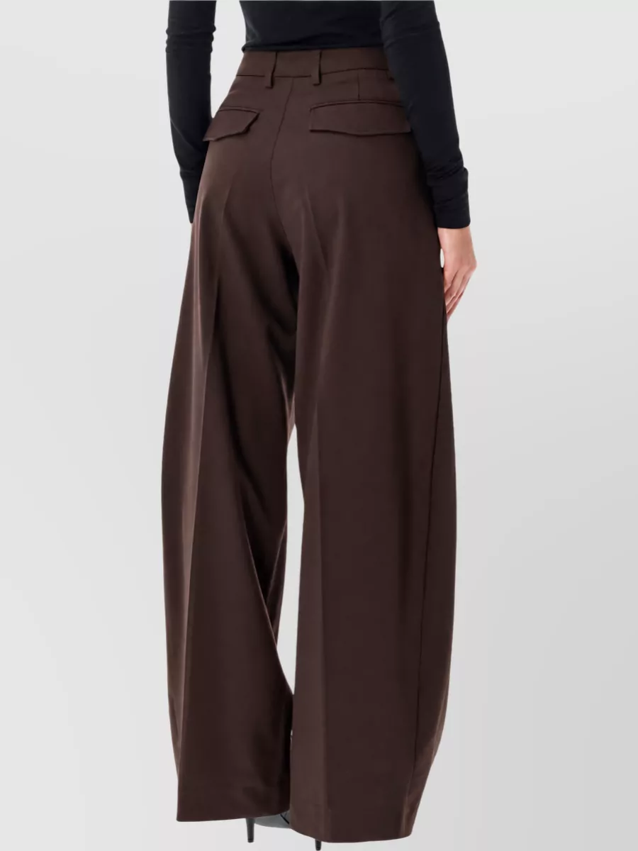 Thelatest Polyester Virgin Wool High-Rise Pleated Wide-Leg Trousers
