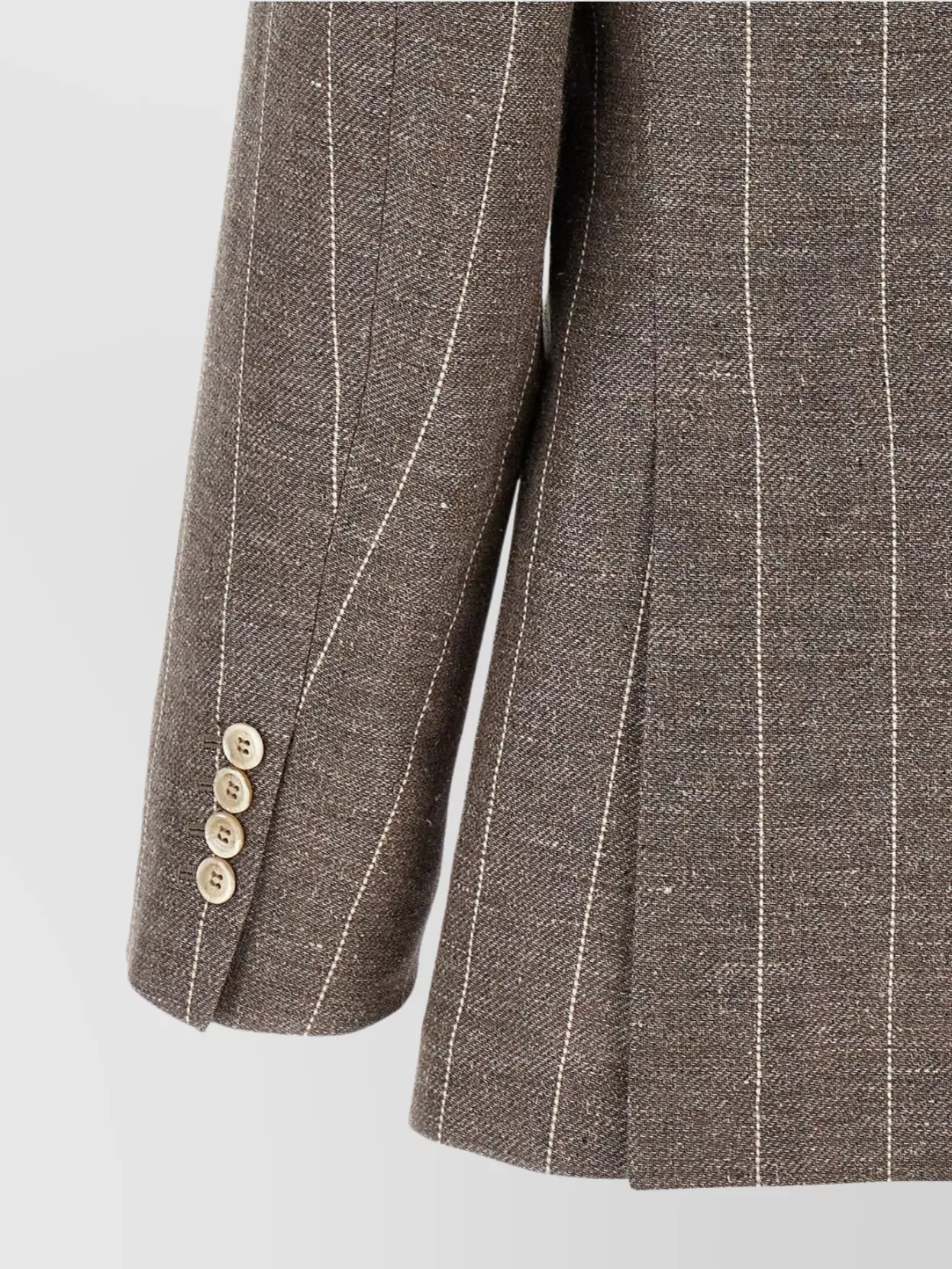 Brunello Cucinelli Deconstructed Blazer With Striped Pattern And Button Detailing