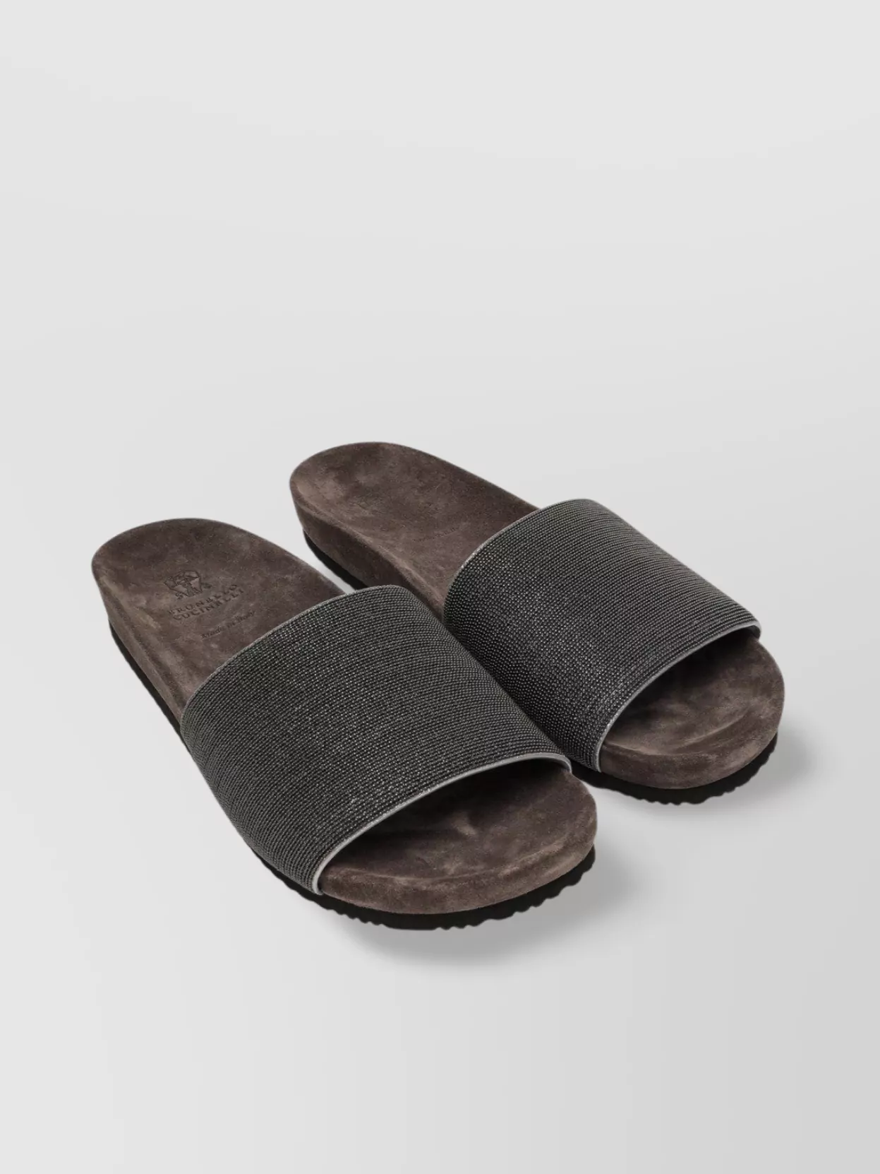 Brunello Cucinelli Stylish Flat Sole Suede Slides