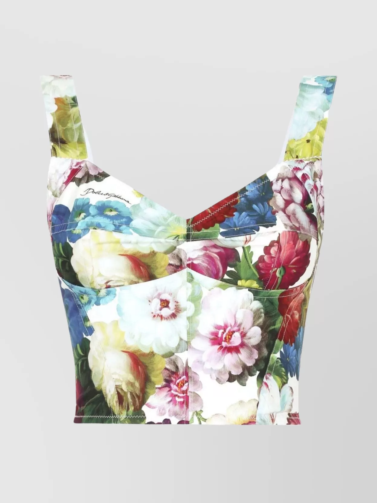 Shop Dolce & Gabbana Flower Print Corset Top
