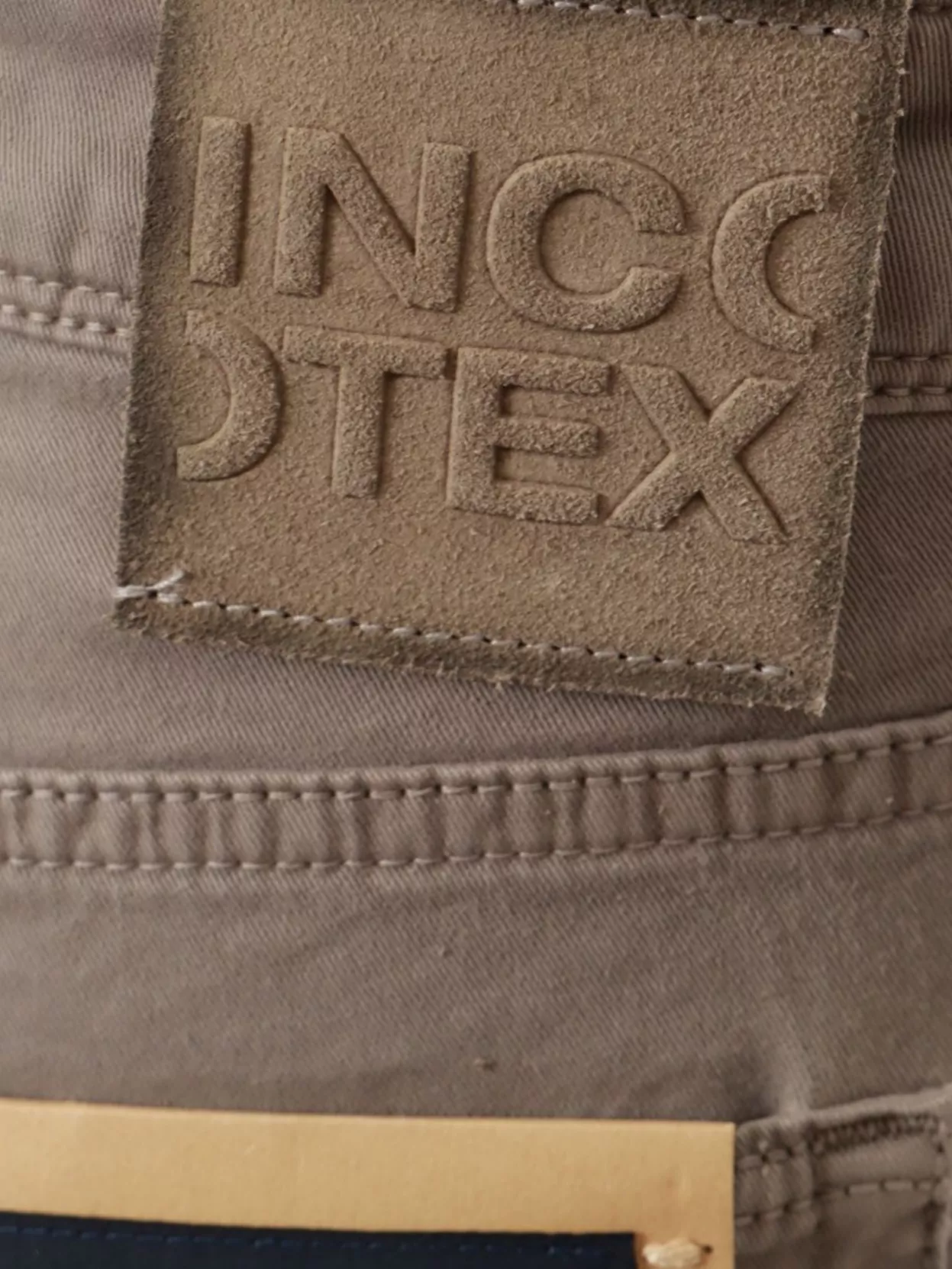Incotex Stretch Cotton Trouser With Back Suede Logo Patch